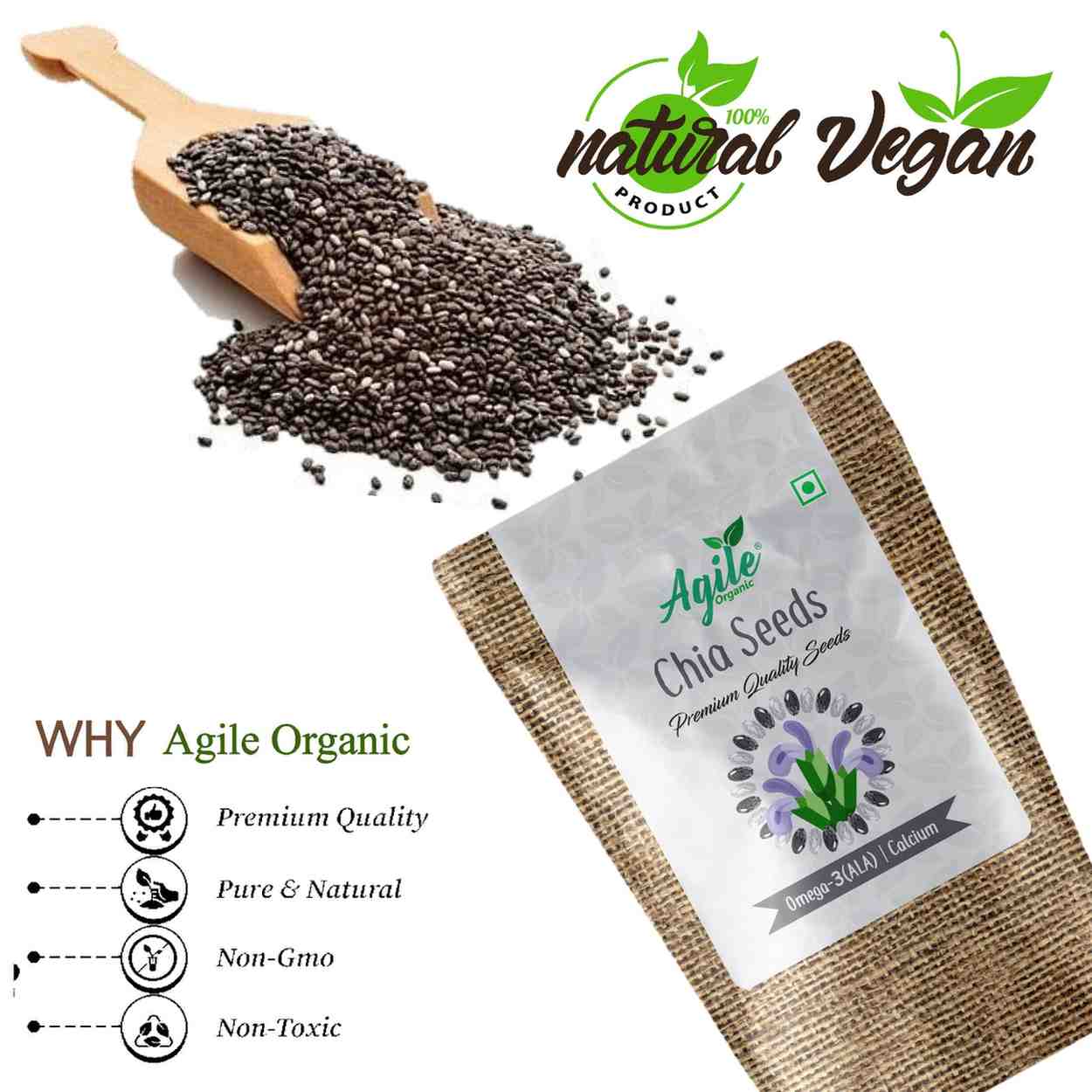 Agile Organic® Chia Seeds Agile Organic