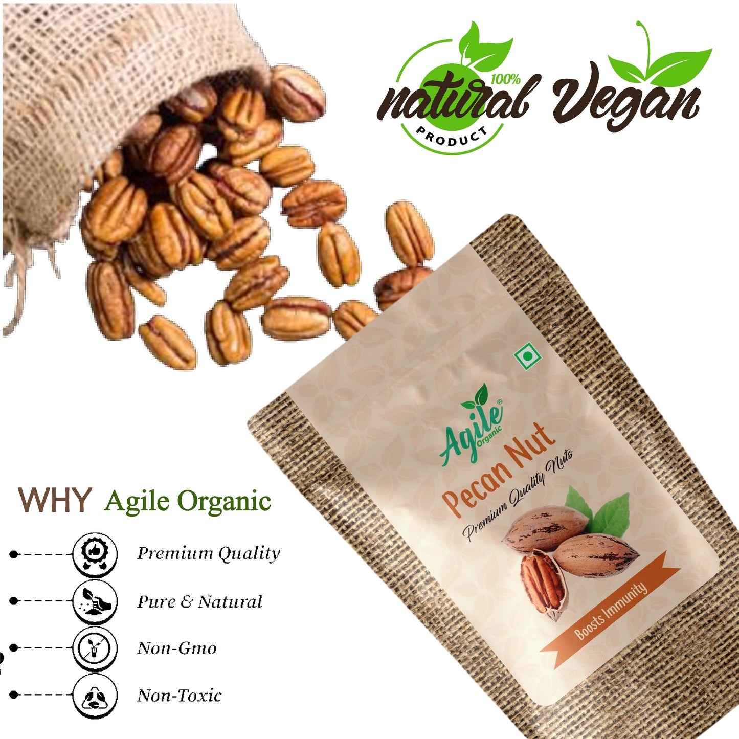 Agile Organic® Pecan Nut Agile Organic