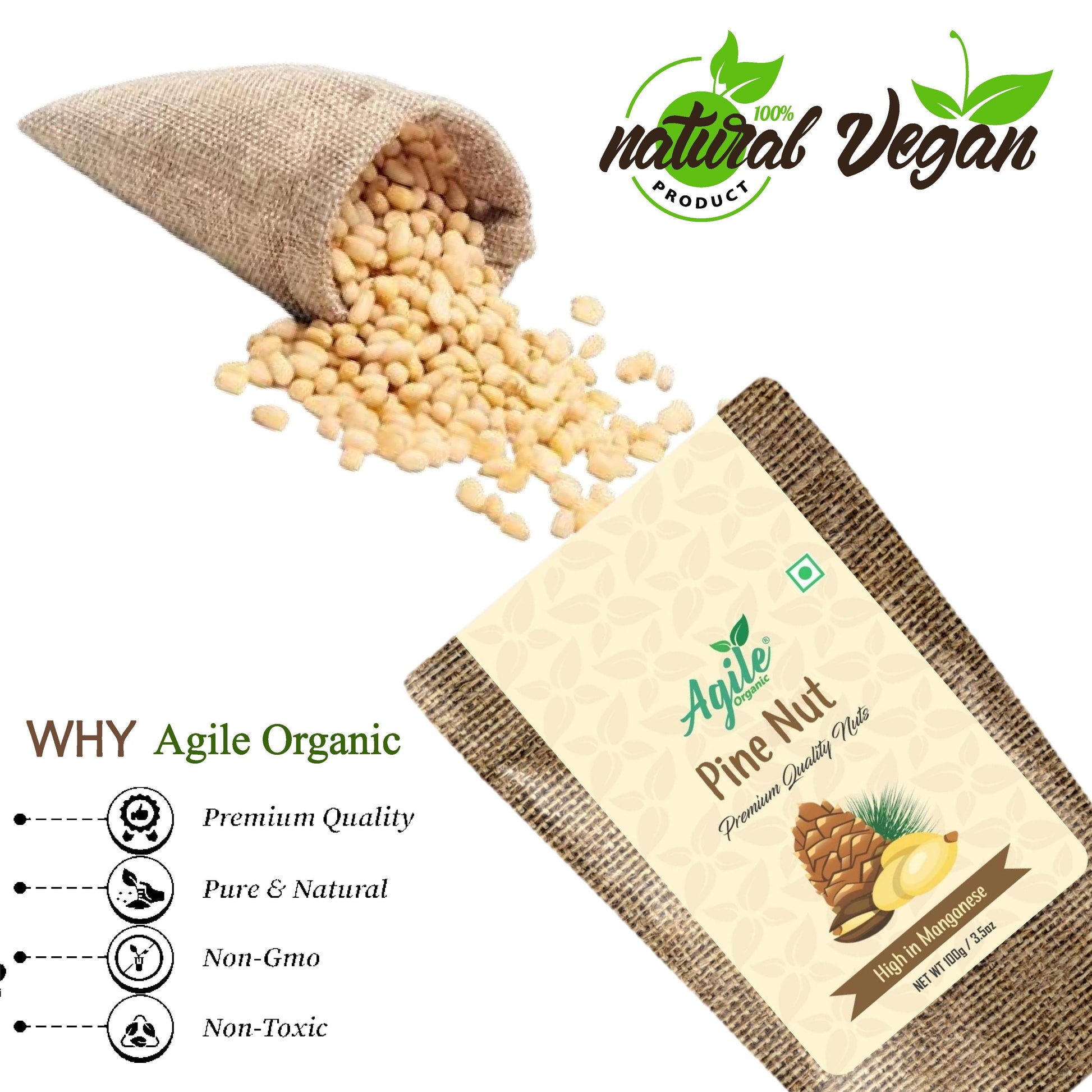 Agile Organic® Pine Nuts Agile Organic