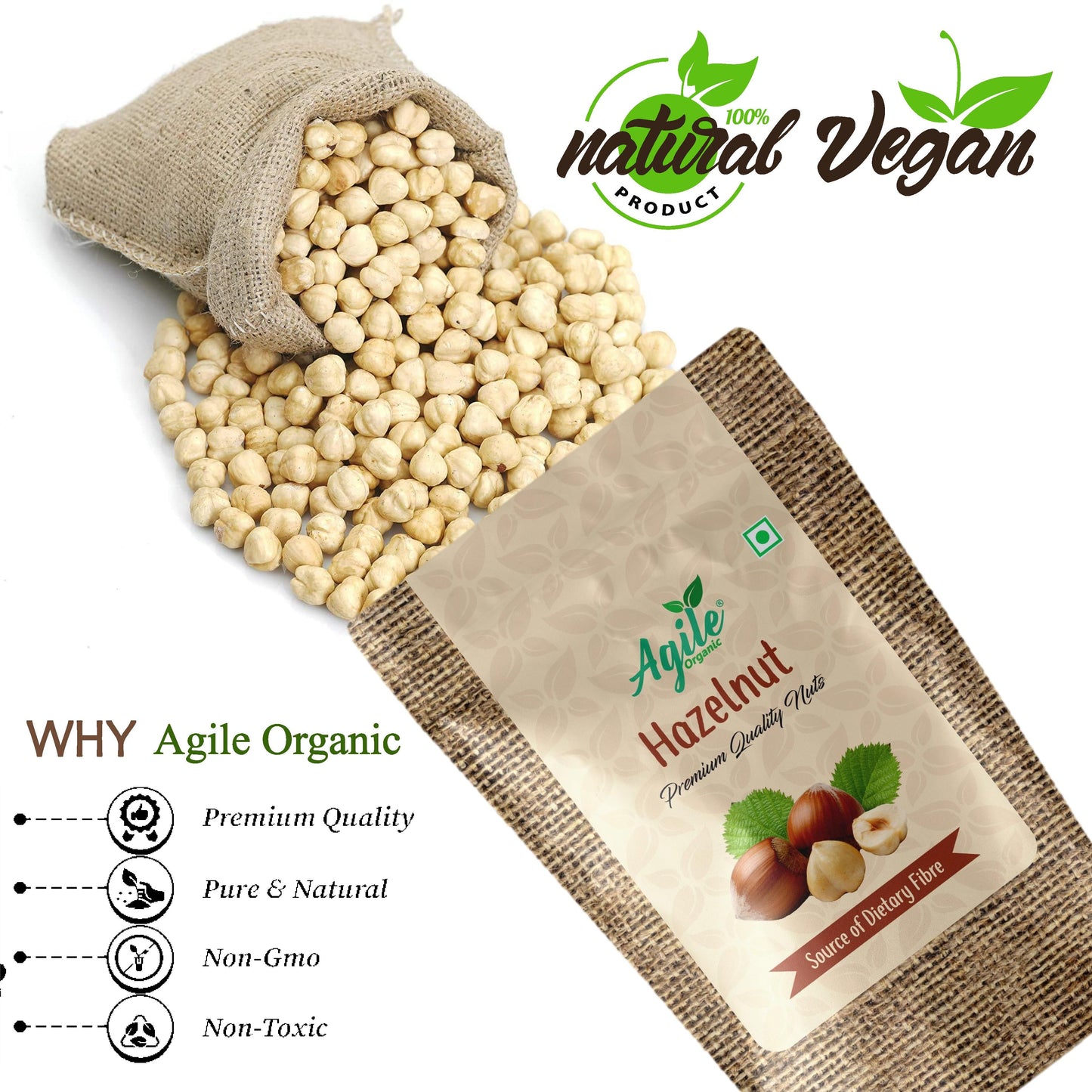 Agile Organic® Hazelnuts Agile Organic