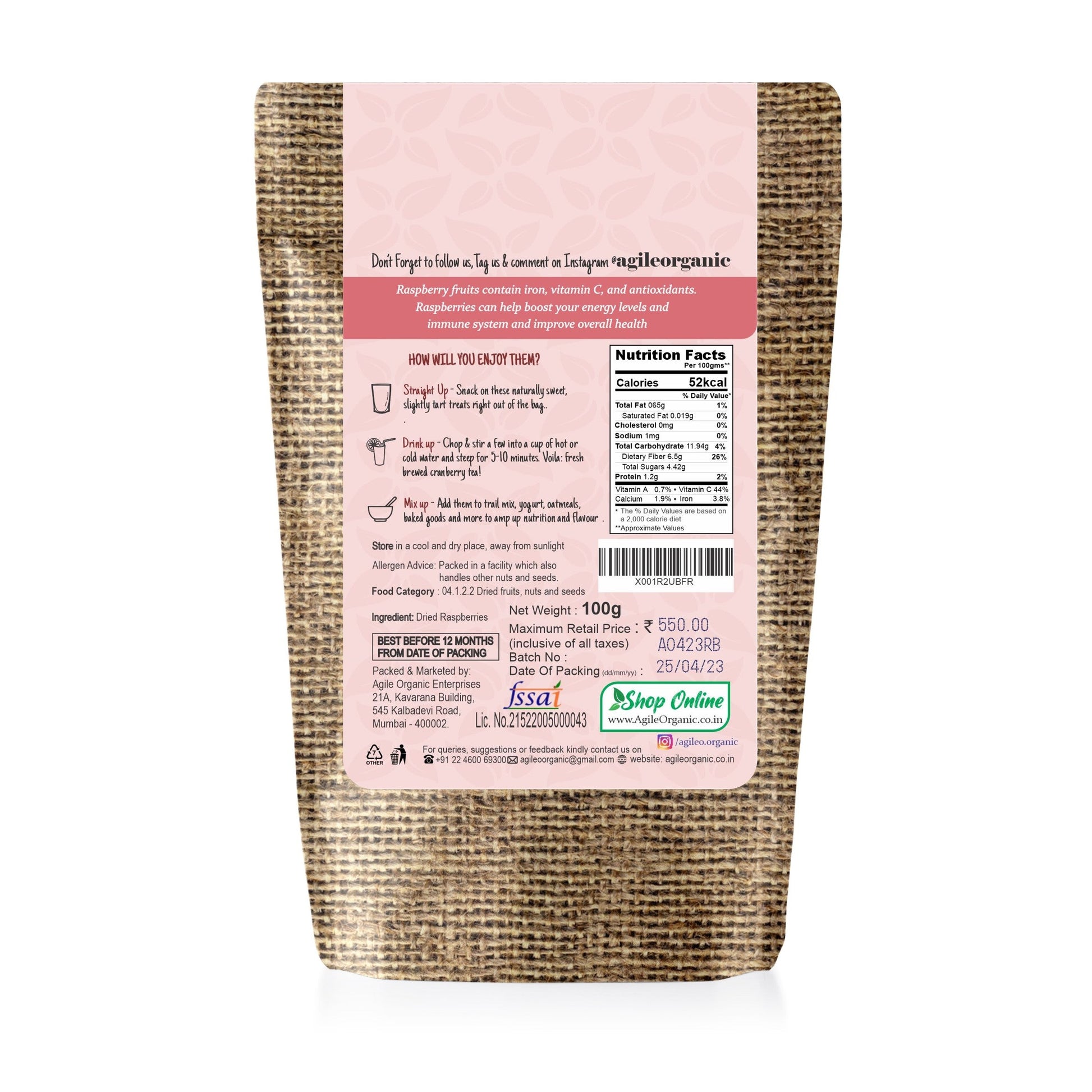 Agile Organic® Raspberry Agile Organic