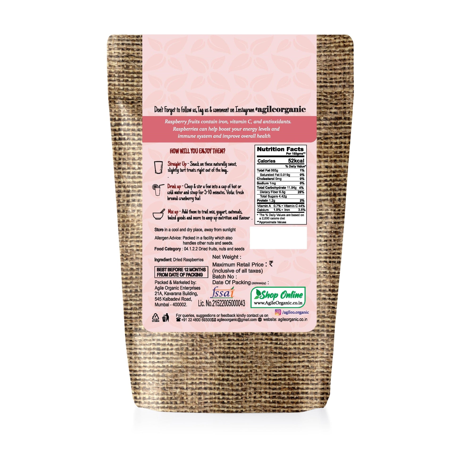 Agile Organic® Raspberry Agile Organic